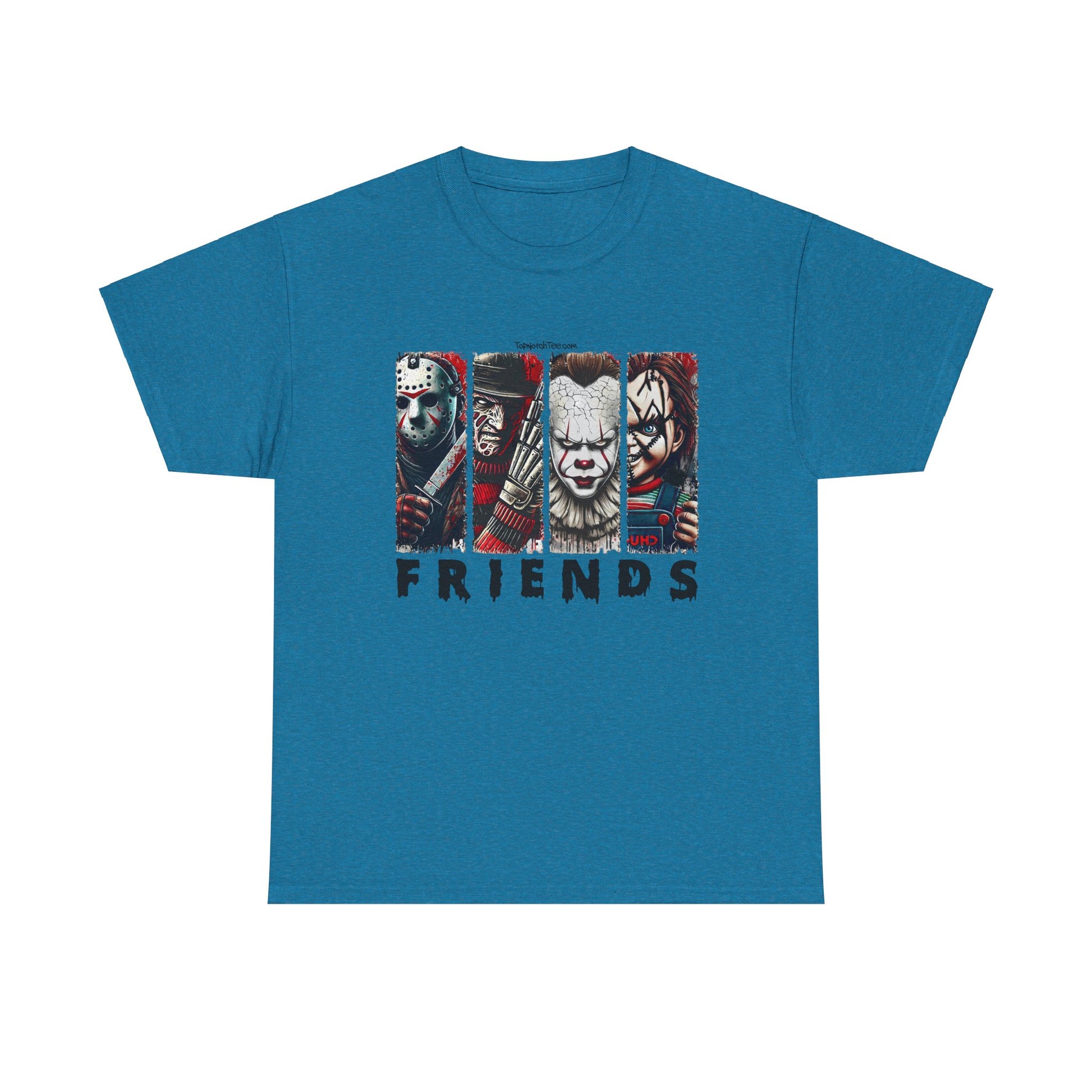 T-shirt, Tee, t shirt, tshirt, top notch, top notch tee, topnotchtee.com, halloween shirt 2024, pennywise, it, clown, scary, spooky, cool, neat, awesome, best halloween shirt, you'll float too, chucky, evil doll, slasher, killer, jason voorhies, jason mask, iconic, horror movie, classic, freddy krueger, 1 2 he's coming for you, Frankenstein, it's alive, carvin time, mike myers, michael myers, tis the season, most wonderful time of the year, friends